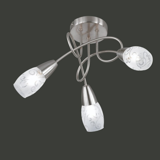 Plafoniera con faretti vetro nichel orientabili