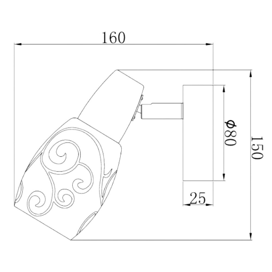 Applique da parete vetro nichel opaco orientabile
