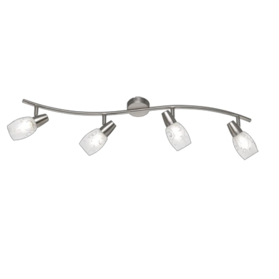 Plafoniera con 4 spot lineare nichel opaco orientabili