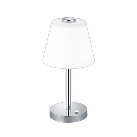 Lampada da tavolo conica cromo vetro led 4w 3000k dimmerabile