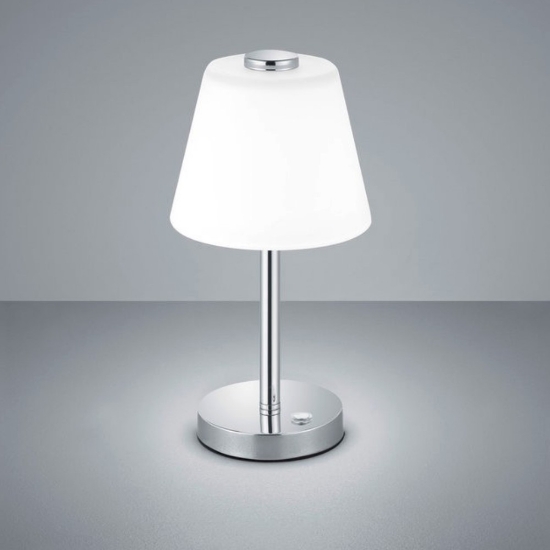 Lampada da tavolo conica cromo vetro led 4w 3000k dimmerabile