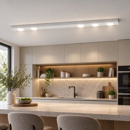 Perenz bottone plafoniera moderna per cucina 5 luci alluminio