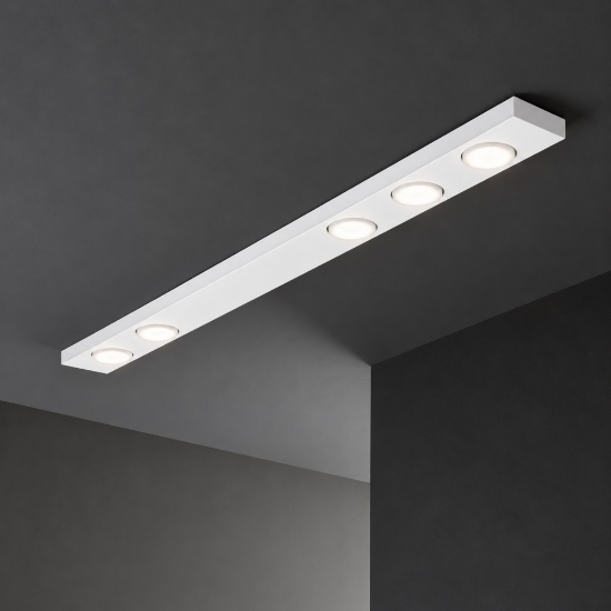 Perenz bottone plafoniera 120cm per cucina moderna bianca 5 luci