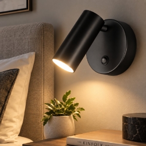 Perenz canor applique per camera da letto nera led 4,5w 3000k orientabile