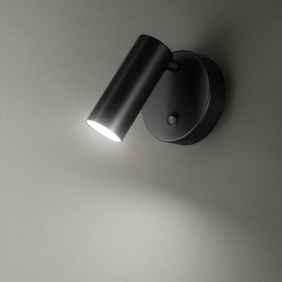 Perenz canor applique per camera da letto nera led 4,5w 3000k orientabile
