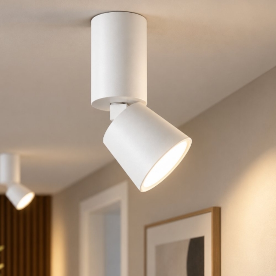 Perenza kone faretto led orientabile doppio cilindro bianco 10w 3000k