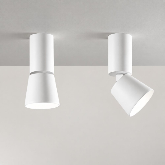 Perenza kone faretto led orientabile doppio cilindro bianco 10w 3000k