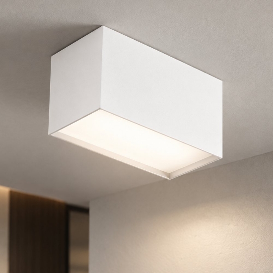 Perenz tric plafoniera moderna led 20w 3000k rettangolare bianca