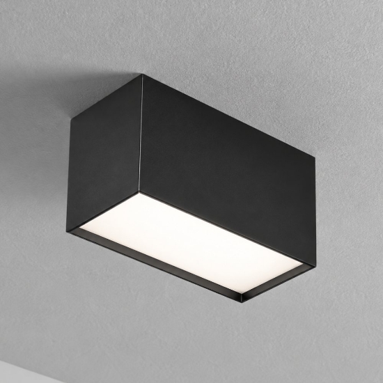 Perenz tric plafoniera per cucina moderna rettangolare nera led 20w 3000k