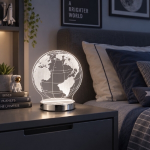 Lampada da tavolo cromo led 7w cct 3000k 4000k per cameretta