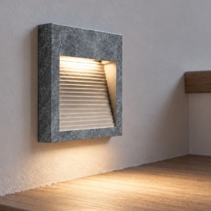 Segnapasso moderno da parete quadrato foglia argento led 6w 3000k