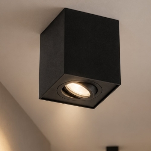 Faretto da soffitto orientabile cubo nero perenz centric