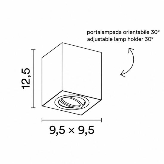 Faretto da soffitto orientabile cubo nero perenz centric
