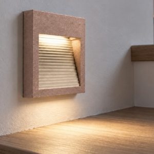 Segnapasso moderno quadrato oro rosato led 6w 3000k