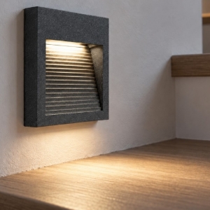 Segnapasso moderno quadrato antracite da parete led 6w 3000k