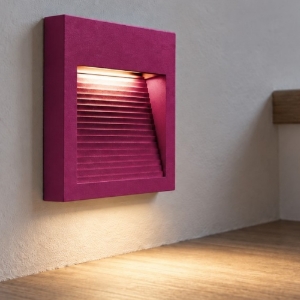 Segnapasso led 6w 3000k moderno da parete quadrato magenta
