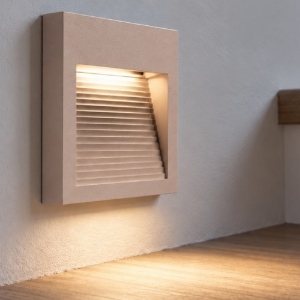 Segnapasso led 6w 3000k da parete quadrato moderno pesca