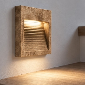 Segnapasso led 6w 3000k da parete quadrato moderno foglia rame