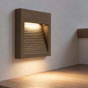 Segnapasso moderno quadrato ruggine led 6w 3000k