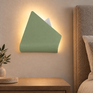 Applique da comodino led 12w cct 3000k 4000k moderna verde salvia 26cm
