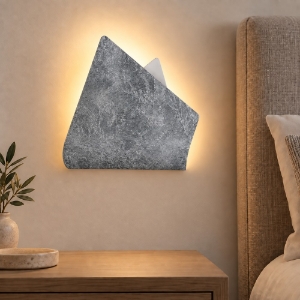 Applique da comodino moderna foglia argento led 12w cct 3000k 4000k 26cm