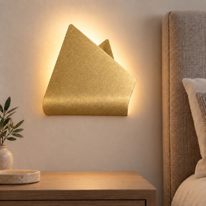 Applique moderna da comodino oro opaco led 12w cct 3000k 4000k 26cm