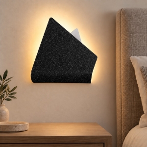 Applique moderna nera da comodino led 12w cct 3000k 4000k 26cm