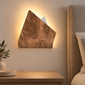 Applique led 12w cct 3000k 4000k da comodino moderna foglia rame 26cm