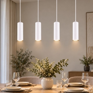 Lampadario a sospensione rettangolare bianco