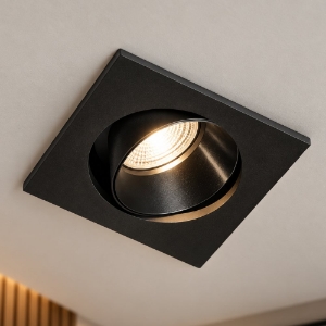 Perenz oasis faretto quadrato da incasso a soffitto orientabile nero
