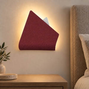 Applique moderna da comodino bordeaux led 12w cct 3000k 4000k 26cm