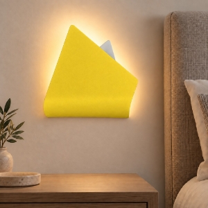 Applique led 12w cct 3000k 4000k moderna da comodino giallo girasole 26cm