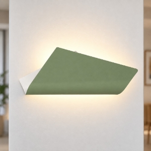 Applique led 20w cct 3000k 4000k moderna da parete verde salvia 37cm