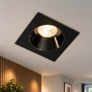 Faretto da incasso soffitto per cucina quadrato nero perenz oasis