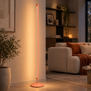 Perenz ray piantana led 25w 3000k dimmerabile moderna tubolare arancione