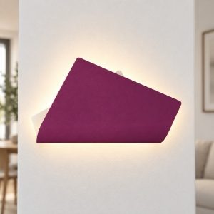 Applique led 20w cct 3000k 4000k moderna da parete magenta 37cm