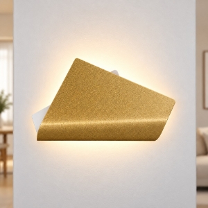 Applique da parete led 20w cct 3000k 4000k moderna oro opaco 37cm