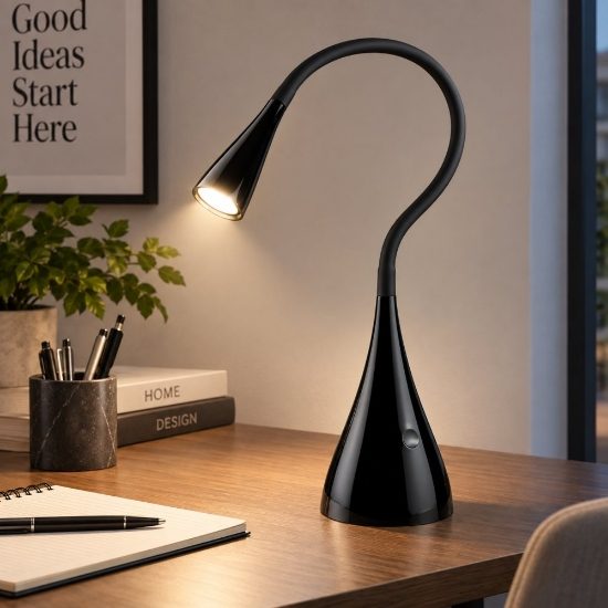 Perenz snake lampada da tavolo snodabile nera led 4w 3000k dimmerabile