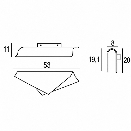 Applique da parete moderna verde bosco led 28w cct 3000k 4000k 53cm