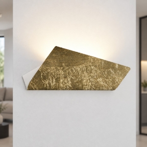 Applique led 28w cct 3000k 4000k moderna da parete foglia oro