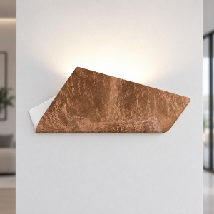 Applique led 28w cct 3000k 4000k 53cm da parete moderna foglia rame