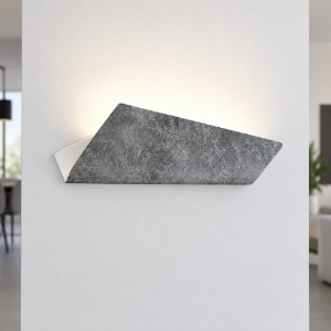 Applique moderna da parete foglia argento led 28w cct 3000k 4000k 53cm