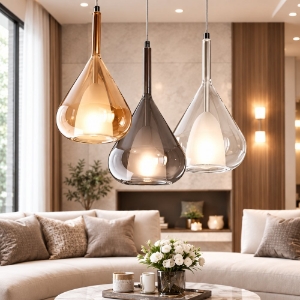 Lampadario moderno a sospensione per soggiorno fabas luce lila
