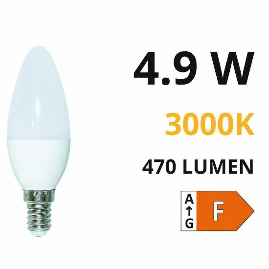 Life lampadina led e14 4,9w 3000k 470lm candela bianco ottica 290