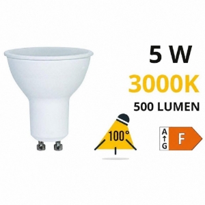 Life lampadina led gu10 5w 3000k 500lm ottica 100