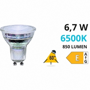 Life lampadina gu10 led vetro 6,7w ottica 60 6500k 850lm