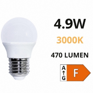 Life lampadina e27 led 4.9w 3000k 470lm mini sfera bianca