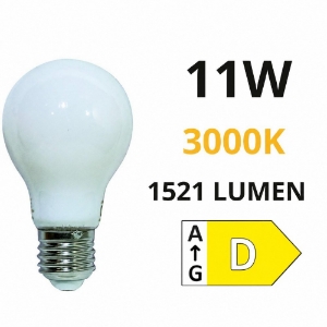 Life lampadina led e27 11w 3000k 1521lm goccia vetro bianco milky