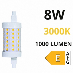 Lampadina r7s led 8w 3000k 78mm 1000lm ottica 360 life