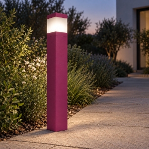 Lampione ip65 55cm moderno per esterno da giardino magenta
